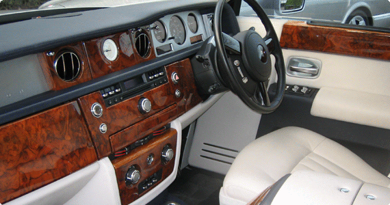 Interior of the Rolls Royce Phantom When you rent a Rolls Royce Phantom for